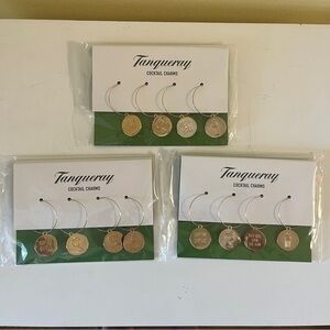 NEW Set of 3 TANQUERAY Gold Cocktail Drink Charms Party Hosting Wine‎ Mocktail